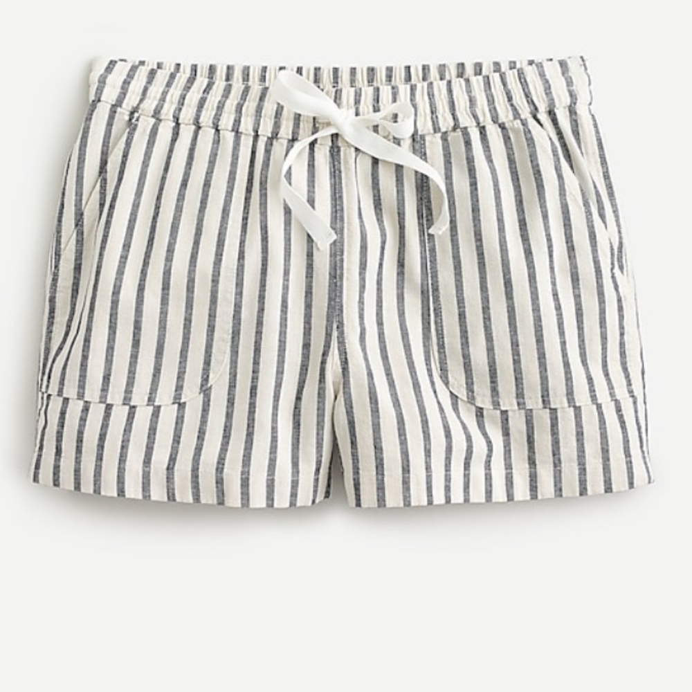 JCrew Cotton-linen seaside short in stripe size xs (runs large)